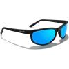 imageMERRYS Wrap Around Sport Polarized Sunglasses for Men Women Driving Fishing Cycling Running UV400 Protection S3027Matte Black FrameBlue Mirror Lens
