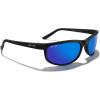imageMERRYS Wrap Around Sport Polarized Sunglasses for Men Women Driving Fishing Cycling Running UV400 Protection S3027Matte Black FrameDark Blue Mirror Polarized Lens
