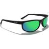 imageMERRYS Wrap Around Sport Polarized Sunglasses for Men Women Driving Fishing Cycling Running UV400 Protection S3027Matte Black FrameGreen Mirror Lens