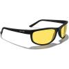 imageMERRYS Wrap Around Sport Polarized Sunglasses for Men Women Driving Fishing Cycling Running UV400 Protection S3027Matte Black FrameNight Vision Lens