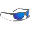 imageMERRYS Wrap Around Sport Polarized Sunglasses for Men Women Driving Fishing Cycling Running UV400 Protection S3027Smoke Gray FrameDark Blue Mirror Polarized Lens