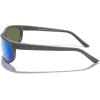 imageMERRYS Wrap Around Sport Polarized Sunglasses for Men Women Driving Fishing Cycling Running UV400 Protection S3027Smoke Gray FrameDark Blue Mirror Polarized Lens
