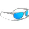 imageMERRYS Wrap Around Sport Polarized Sunglasses for Men Women Driving Fishing Cycling Running UV400 Protection S3027Tra Gray FrameBlue Mirror Polarized Lens
