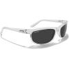 imageMERRYS Wrap Around Sport Polarized Sunglasses for Men Women Driving Fishing Cycling Running UV400 Protection S3027Transparent FrameBlack Polarized Lens