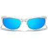 imageMERRYS Wrap Around Sport Polarized Sunglasses for Men Women Driving Fishing Cycling Running UV400 Protection S3027Transparent FrameBlue Mirror Polarized Lens