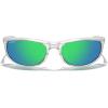 imageMERRYS Wrap Around Sport Polarized Sunglasses for Men Women Driving Fishing Cycling Running UV400 Protection S3027Transparent FrameGreen Mirror Polarized Lens
