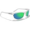 imageMERRYS Wrap Around Sport Polarized Sunglasses for Men Women Driving Fishing Cycling Running UV400 Protection S3027Transparent FrameGreen Mirror Polarized Lens