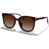 imageMERRYS Modern Oversized Square Acetate Sunglasses for Women and Men UV400 Polarized Sunglasses S6196Leopard FrameBrown Gradient Lens