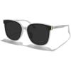 imageMERRYS Modern Oversized Square Acetate Sunglasses for Women and Men UV400 Polarized Sunglasses S6196White FrameBlack Lens