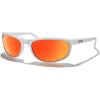 Bright White Frame/Red Mirror Polarized Lens