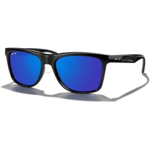 imageMERRYS Square Polarized Driving Sunglasses for Men Women UV400 Protection S8413Black FrameDark Blue Mirror Polarized Lens