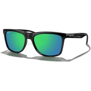 imageMERRYS Square Polarized Driving Sunglasses for Men Women UV400 Protection S8413Black FrameGreen Mirror Polarized Lens