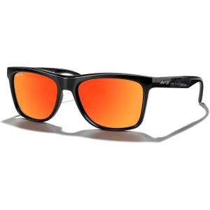 imageMERRYS Square Polarized Driving Sunglasses for Men Women UV400 Protection S8413Black FrameRed Mirror Polarized Lens