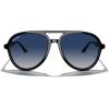 imageMERRYS Classic Polarized Aviator Sunglasses For Womens Mens Retro Double Bridge Aviators S8376Black FrameDark Blue Gradient Polarized Lens