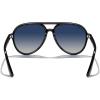 imageMERRYS Classic Polarized Aviator Sunglasses For Womens Mens Retro Double Bridge Aviators S8376Black FrameDark Blue Gradient Polarized Lens