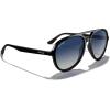imageMERRYS Classic Polarized Aviator Sunglasses For Womens Mens Retro Double Bridge Aviators S8376Black FrameDark Blue Gradient Polarized Lens