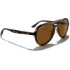 imageMERRYS Classic Polarized Aviator Sunglasses For Womens Mens Retro Double Bridge Aviators S8376Leopard FrameBrown Polarized Lens