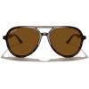 imageMERRYS Classic Polarized Aviator Sunglasses For Womens Mens Retro Double Bridge Aviators S8376Leopard FrameBrown Polarized Lens