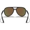 imageMERRYS Classic Polarized Aviator Sunglasses For Womens Mens Retro Double Bridge Aviators S8376Matte Black FrameBlue Mirror Polarized Lens