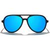 imageMERRYS Classic Polarized Aviator Sunglasses For Womens Mens Retro Double Bridge Aviators S8376Matte Black FrameBlue Mirror Polarized Lens