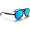 imageMERRYS Classic Polarized Aviator Sunglasses For Womens Mens Retro Double Bridge Aviators S8376Matte Black FrameBlue Mirror Polarized Lens