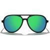 imageMERRYS Classic Polarized Aviator Sunglasses For Womens Mens Retro Double Bridge Aviators S8376Matte Black FrameGreen Mirror Polarized Lens
