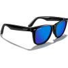 imageMERRYS Classic Square Shape Polarized Sunglasses for Womens Mens Retro Designer UV400 Sun Glasses S6140Black FrameDrak Blue Mirror Lens