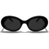 imageMERRYS Modern Oval Round Acetate Sunglasses for Women UV400 Polarized Sunglasses S6191Black FrameBlack Lens