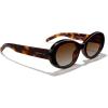 imageMERRYS Modern Oval Round Acetate Sunglasses for Women UV400 Polarized Sunglasses S6191Leopard FrameBrown Gradient Lens