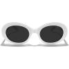 imageMERRYS Modern Oval Round Acetate Sunglasses for Women UV400 Polarized Sunglasses S6191White FrameBlack Lens
