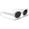 imageMERRYS Modern Oval Round Acetate Sunglasses for Women UV400 Polarized Sunglasses S6191White FrameBlack Lens