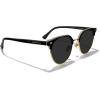 imageMERRYS Modern SemiRimless Square Acetate Sunglasses for Women and Men UV400 Polarized Sunglasses S6190Black FrameGold BridgeBlack Lens