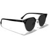 imageMERRYS Modern SemiRimless Square Acetate Sunglasses for Women and Men UV400 Polarized Sunglasses S6190Black FrameSilver BridgeBlack Lens
