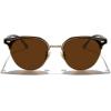 imageMERRYS Modern SemiRimless Square Acetate Sunglasses for Women and Men UV400 Polarized Sunglasses S6190Brown FrameGold BridgeBrown Lens