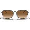 imageMERRYS Retro Metal Square Aviator Polarized Sunglasses for Men Women S6028Matte Black FrameBrown Gradient Polarized Lens