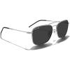 imageMERRYS Retro Metal Square Aviator Polarized Sunglasses for Men Women S6028Matte Chrome FrameBlack Polarized Lens