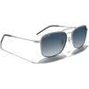 imageMERRYS Retro Metal Square Aviator Polarized Sunglasses for Men Women S6028Matte Chrome FrameBlue Gradient Polarized Lens