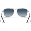 imageMERRYS Retro Metal Square Aviator Polarized Sunglasses for Men Women S6028Matte Chrome FrameBlue Gradient Polarized Lens