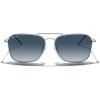 imageMERRYS Retro Metal Square Aviator Polarized Sunglasses for Men Women S6028Matte Chrome FrameBlue Gradient Polarized Lens