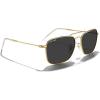 imageMERRYS Retro Metal Square Aviator Polarized Sunglasses for Men Women S6028Polished Gold FrameBlack Polarized Lens