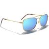imageMERRYS Retro Metal Square Aviator Polarized Sunglasses for Men Women S6028Polished Gold FrameBlue Mirror Polarized Lens