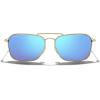 imageMERRYS Retro Metal Square Aviator Polarized Sunglasses for Men Women S6028Polished Gold FrameBlue Mirror Polarized Lens