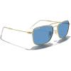 imageMERRYS Retro Metal Square Aviator Polarized Sunglasses for Men Women S6028Polished Gold FrameBlue Tinted Polarized Lens