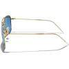 imageMERRYS Retro Metal Square Aviator Polarized Sunglasses for Men Women S6028Polished Gold FrameBlue Tinted Polarized Lens