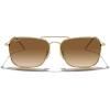 imageMERRYS Retro Metal Square Aviator Polarized Sunglasses for Men Women S6028Polished Gold FrameBrown Gradient Polarized Lens