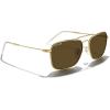 imageMERRYS Retro Metal Square Aviator Polarized Sunglasses for Men Women S6028Polished Gold FrameBrown Polarized Lens