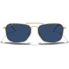 imageMERRYS Retro Metal Square Aviator Polarized Sunglasses for Men Women S6028Polished Gold FrameDark Blue Tinted Polarized Lens