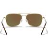 imageMERRYS Retro Metal Square Aviator Polarized Sunglasses for Men Women S6028Polished Gold FrameGreen Mirror Polarized Lens