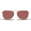 imageMERRYS Retro Metal Square Aviator Polarized Sunglasses for Men Women S6028Polished Gold FrameViolet Lens