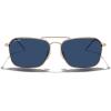 imageMERRYS Retro Metal Square Aviator Polarized Sunglasses for Men Women S6028Rose Gold FrameDark Blue Tinted Polarized Lens